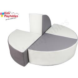 Soft Play Foam Blokken set 4 stuks grijs-wit | speelblokken | baby speelgoed | foamblokken | bouwblokken | Soft play speelgoed | schuimblokken